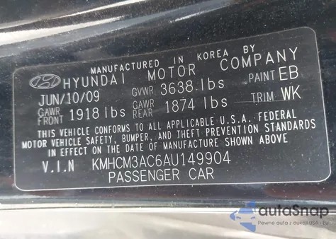 2010 Hyundai Accent Gs from USA, damaged, VIN KMHCM3AC6AU149904